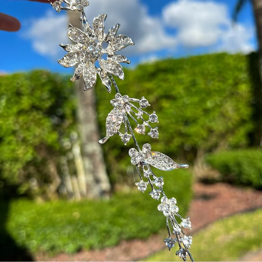 Austrian Crystal Floral Hair Jewelry Accesory